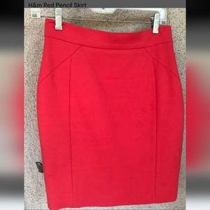 H&M Red Pencil Skirt 🥰 great condition.